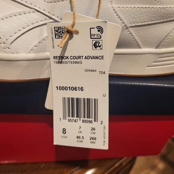 Reebok Court Advance Bold Sneaker Unisex Size 8 White LuxComfort Tennis  Shoes - Picture 8 of 10